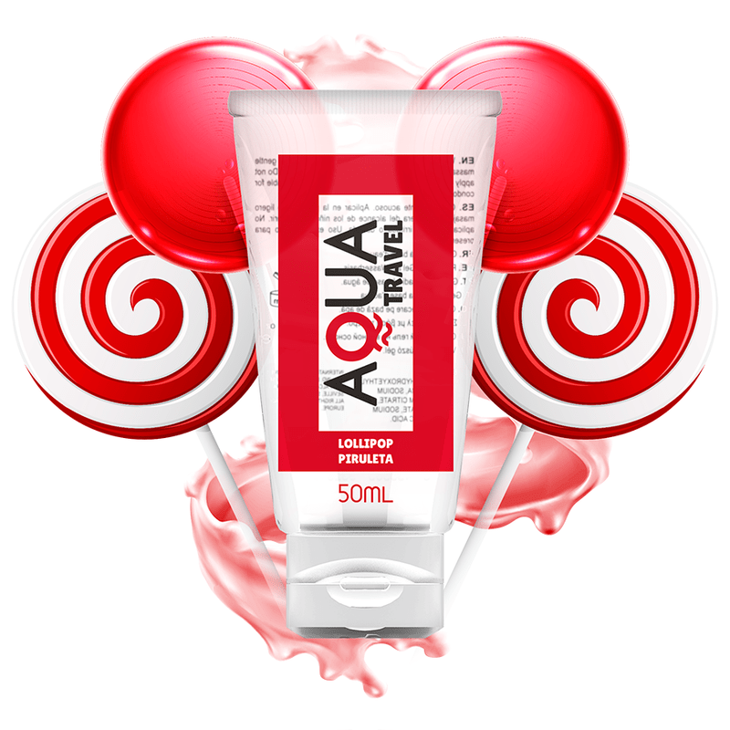 AQUA TRAVEL - LUBRIFIANT À BASE D''EAU SAVEUR LOLLIPOP - 50 ML - Jouez Plaisir