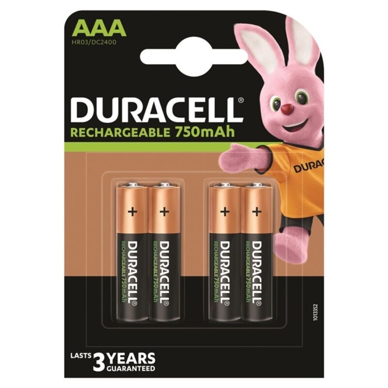 DURACELL - BATTERIE RECHARGEABLE HR03 AAA 750mAh 4 UNIT? - Jouez Plaisir