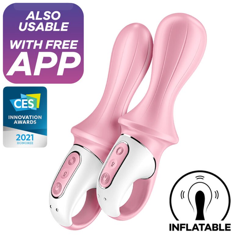 SATISFYER - AIR PUMP BOOTY 5+ VIBRATEUR ANAL GONFLABLE ROSE - Jouez Plaisir