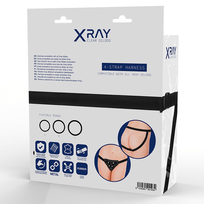 X RAY - HARNAIS RADIO AVEC ANNEAUX EN SILICONE - Jouez Plaisir
