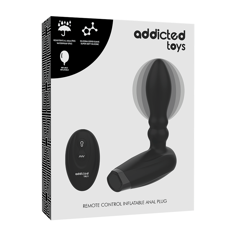 ADDICTED TOYS - PRISE GONFLABLE TÉLÉCOMMANDE - 10 MODES DE VIBRATION - Jouez Plaisir