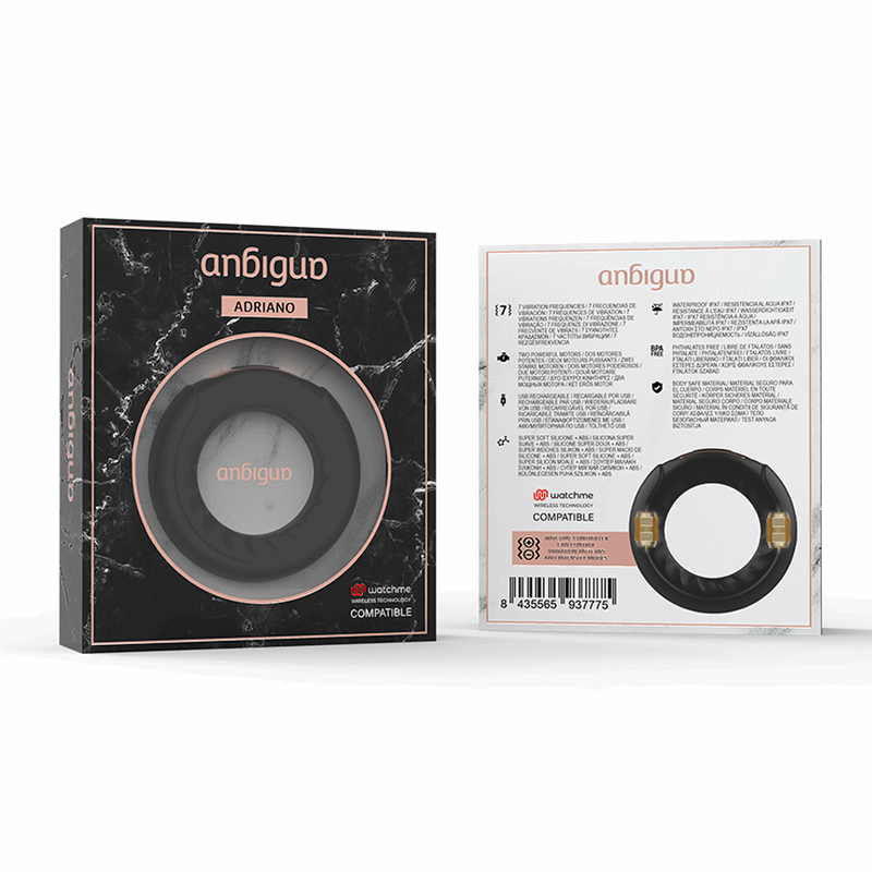 ANBIGUO - ANNEAU VIBRANT ADRIANO COMPATIBLE AVEC LA TECHNOLOGIE SANS FIL WATCHME - Jouez Plaisir