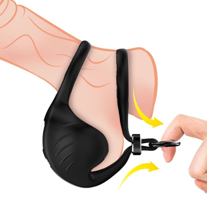 ARMONY - ANNEAU VIBRATEUR MANTA SCROTUM TÉLÉCOMMANDE NOIR - Jouez Plaisir