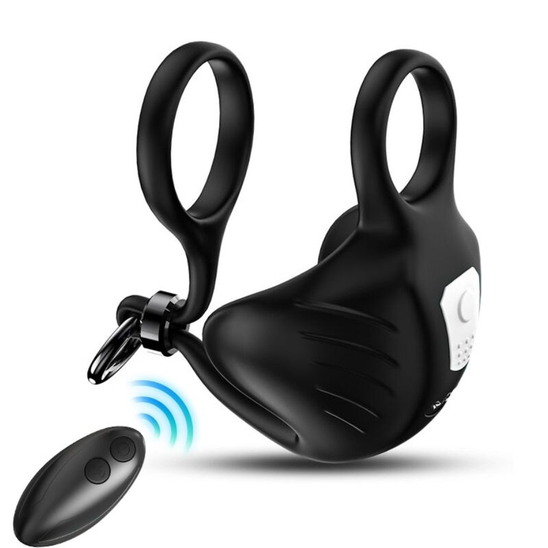 ARMONY - ANNEAU VIBRATEUR MANTA SCROTUM TÉLÉCOMMANDE NOIR - Jouez Plaisir