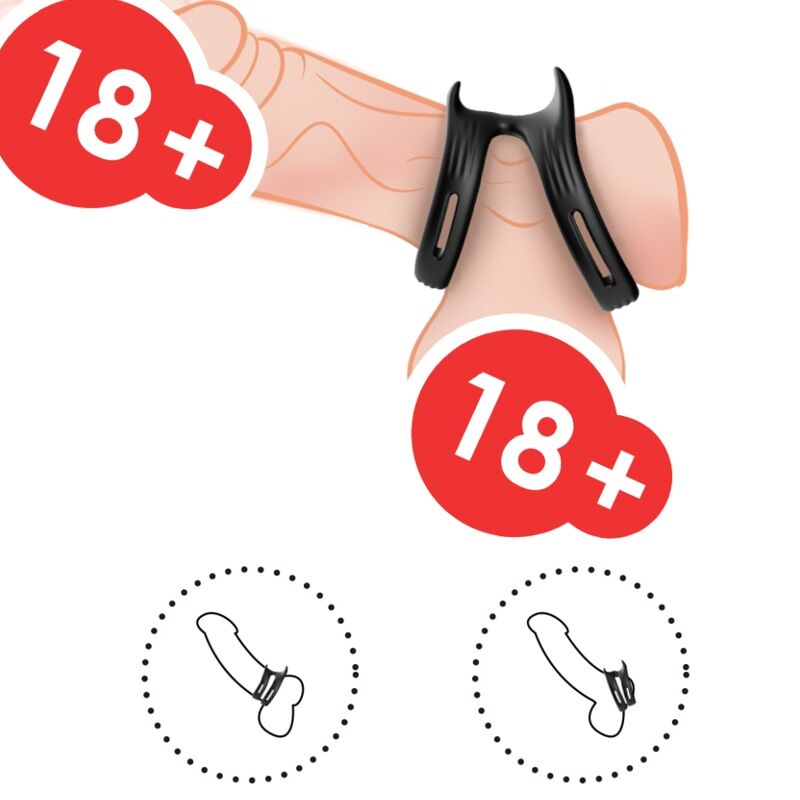 ARMONY - BAGUE DOUBLE ÉLASTIQUE DUALRING NOIR - Jouez Plaisir