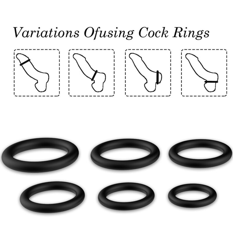 ARMONY - BAGUES SILICONE NOIR - Jouez Plaisir