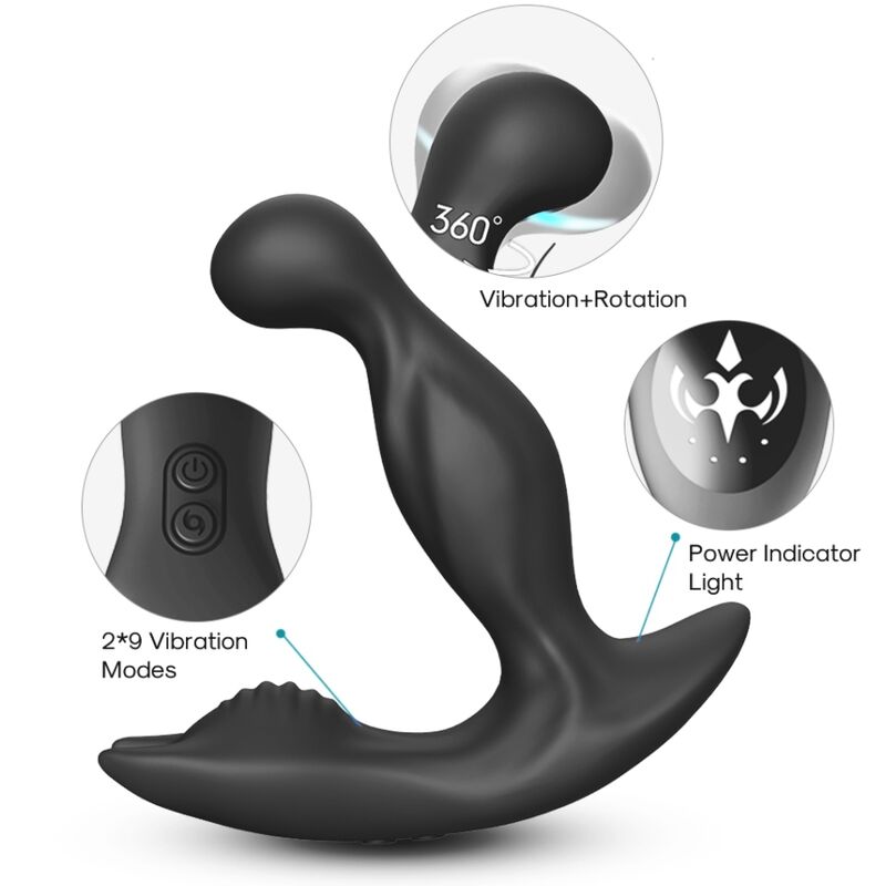 ARMONY - BAT KING VIBRATEUR ANAL PROSTATE ROTATEUR TÉLÉCOMMANDE NOIR - Jouez Plaisir