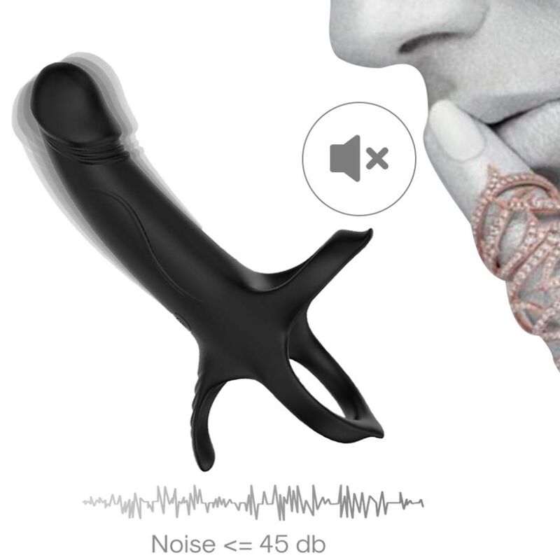 ARMONY - GODE AVEC ANNEAU ET VIBRATEUR NOIR - Jouez Plaisir