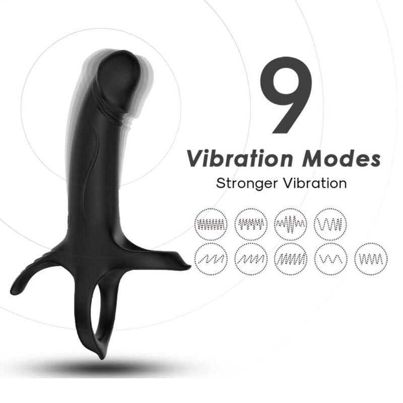 ARMONY - GODE AVEC ANNEAU ET VIBRATEUR NOIR - Jouez Plaisir