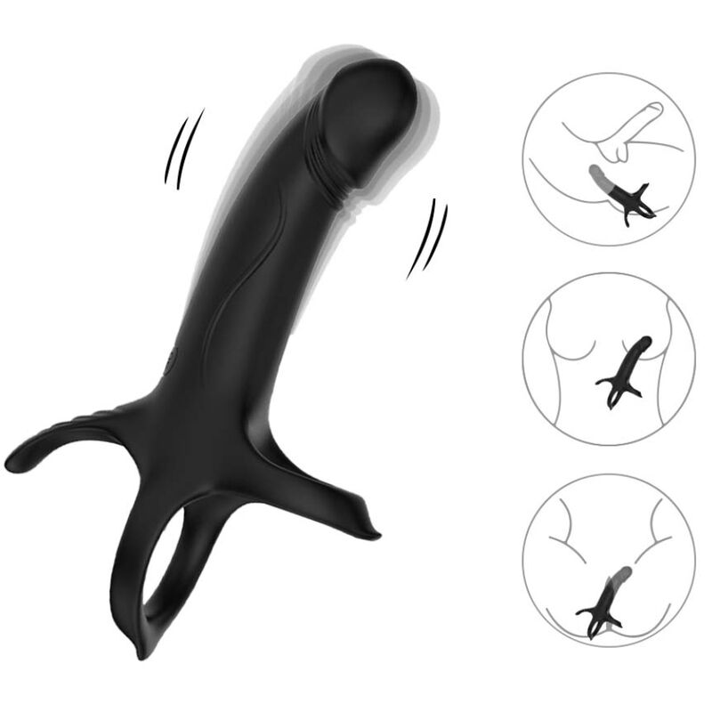 ARMONY - GODE AVEC ANNEAU ET VIBRATEUR NOIR - Jouez Plaisir