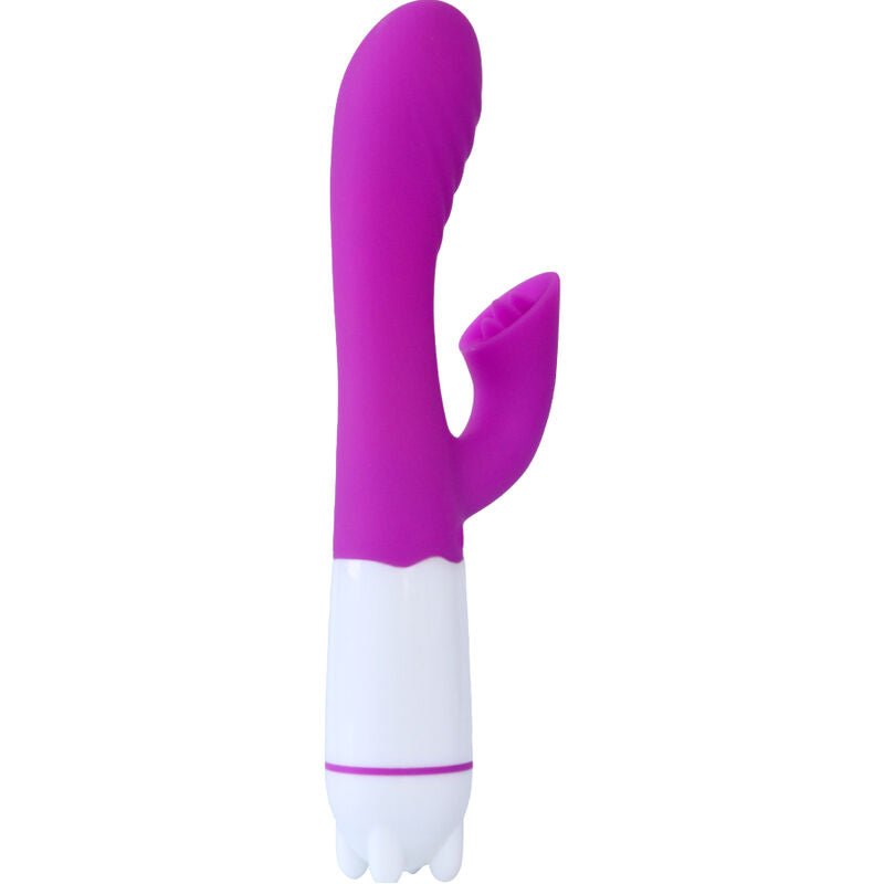 ARMONY - HAPPY VIBRATEUR & STIMULATEUR AVEC LANGUE RECHARGEABLE VIOLET - Jouez Plaisir