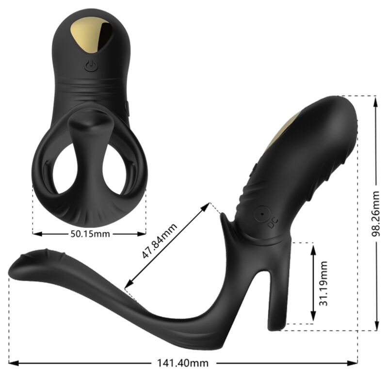 ARMONY - JOY JUMPER RING VIBRATEUR POUR COUPLES & TÉLÉCOMMANDE ANAL PLUG NOIR - Jouez Plaisir