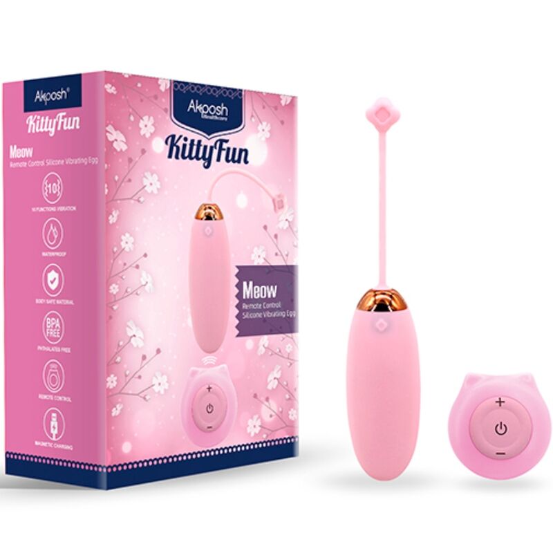 ARMONY - KITTY FUN EGG VIBRATEUR TÉLÉCOMMANDE 10 VIBRATIONS ROSE - Jouez Plaisir
