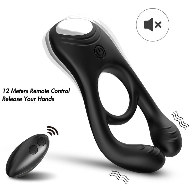 ARMONY - VEYRON DOUBLE VIBRATEUR ANNEAU JOUET POUR COUPLES TÉLÉCOMMANDE NOIR - Jouez Plaisir