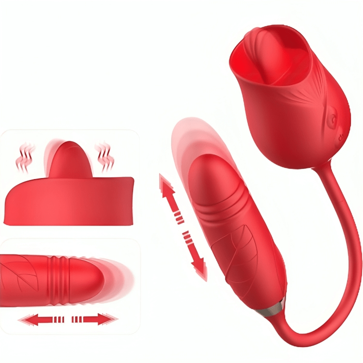 ARMONY - VIBRATEUR DE FLEUR DELIGHT & THUSTING AVEC LANGUE ROUGE - Jouez Plaisir