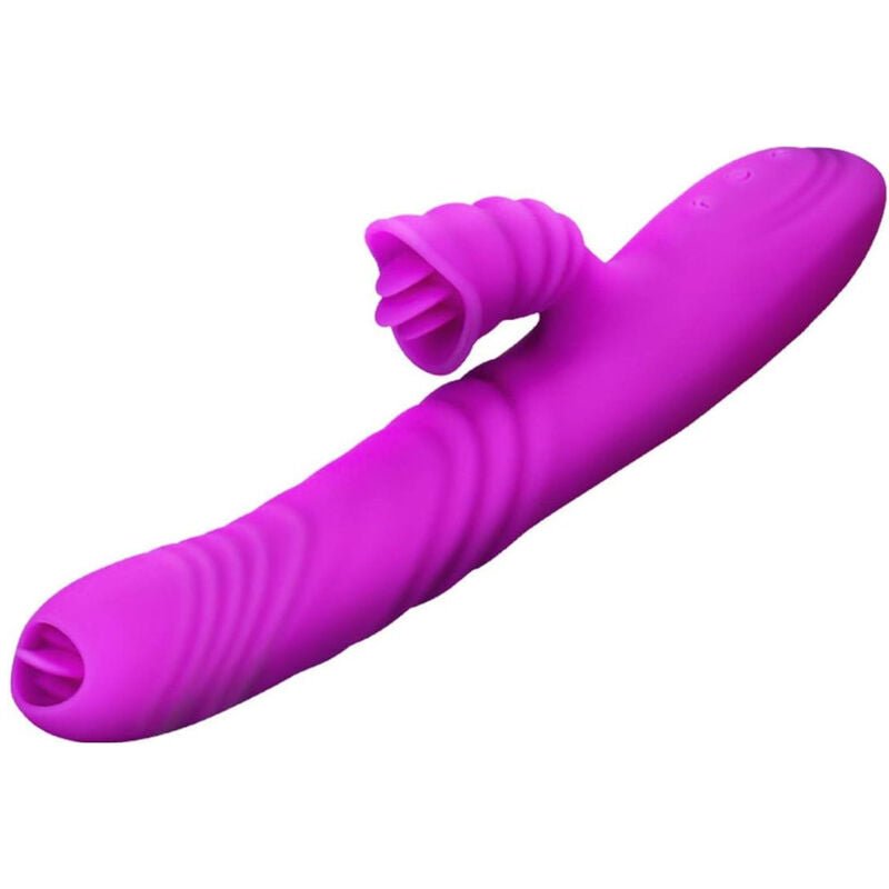 ARMONY - VIBRATEUR MULTIFONCTION ANGELIA DOUBLE LANGUE EFFET CHALEUR VIOLET - Jouez Plaisir