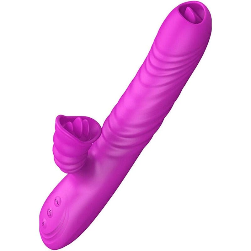 ARMONY - VIBRATEUR MULTIFONCTION ANGELIA DOUBLE LANGUE EFFET CHALEUR VIOLET - Jouez Plaisir