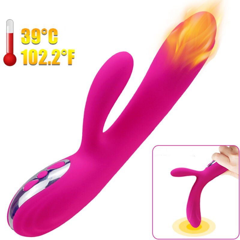 ARMONY - VIBRATEUR & STIMULATEUR FLEXIBLE EFFET CHALEUR FUCHSIA - Jouez Plaisir