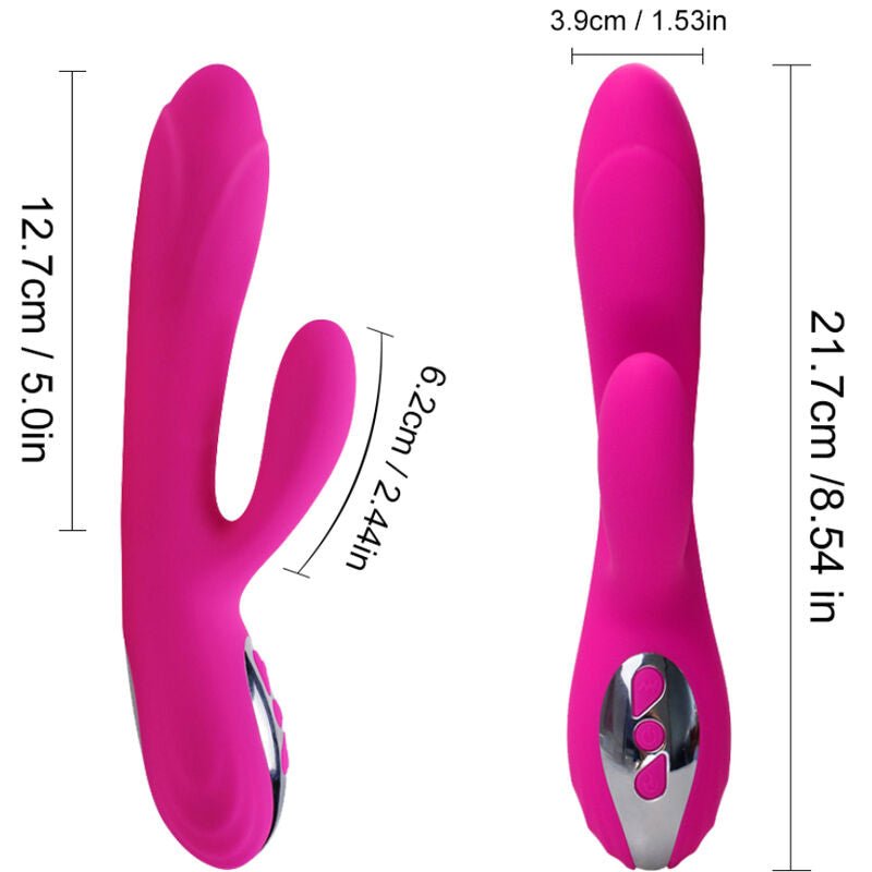 ARMONY - VIBRATEUR & STIMULATEUR FLEXIBLE EFFET CHALEUR FUCHSIA - Jouez Plaisir