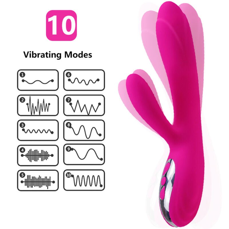 ARMONY - VIBRATEUR & STIMULATEUR FLEXIBLE EFFET CHALEUR FUCHSIA - Jouez Plaisir