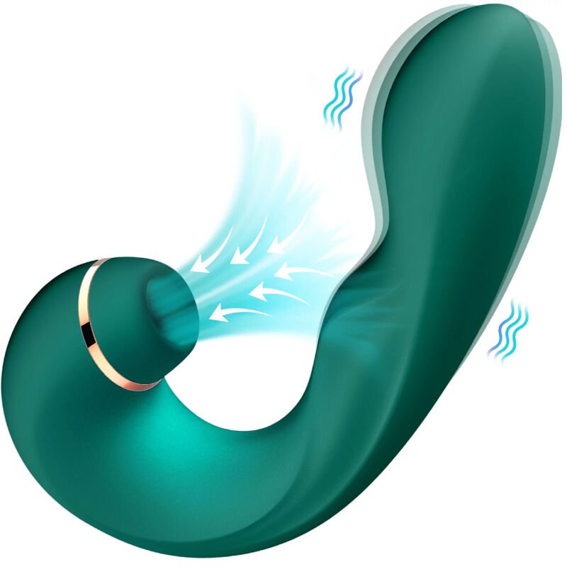 ARMONY - VIBRATEUR & VENTOUSE FLEXIBLE VERT - Jouez Plaisir