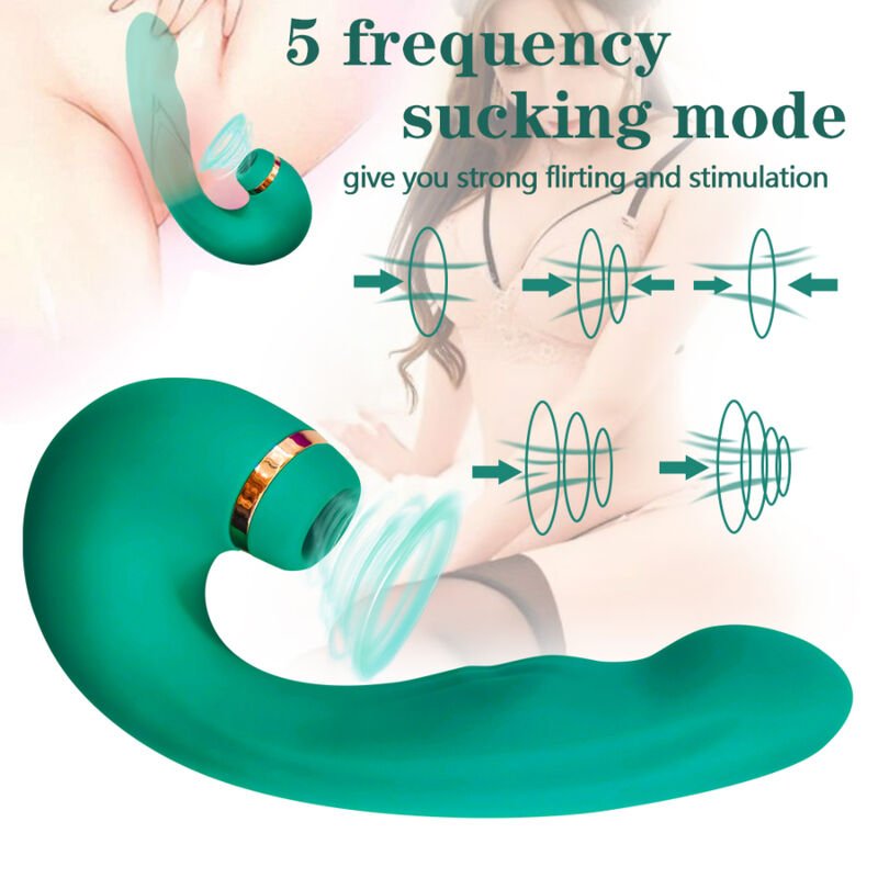ARMONY - VIBRATEUR & VENTOUSE FLEXIBLE VERT - Jouez Plaisir