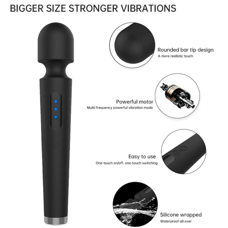 ARMONY - X POWER GRAND MASSAGE & VIBRATEUR 7 VIBRATIONS NOIR - Jouez Plaisir