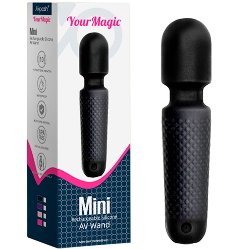 ARMONY - YOUR MAGIC MASSEUR & VIBRATEUR RECHARGEABLE 10 VIBRATIONS BAGUETTE DOTS NOIR - Jouez Plaisir