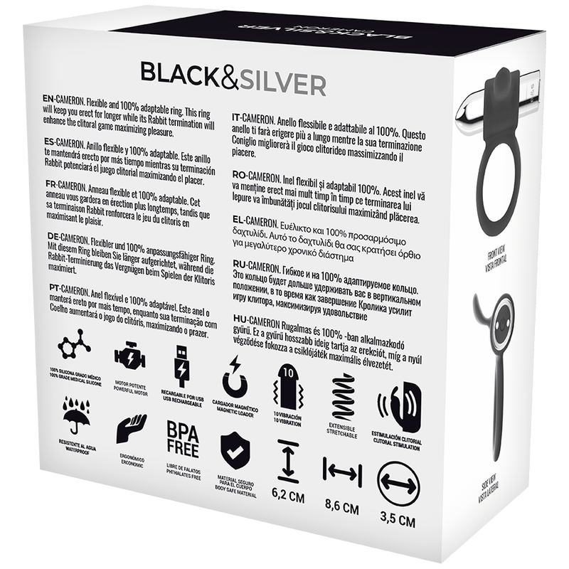 BLACK&SILVER - BAGUE RECHARGEABLE CAMERON ARGENT - Jouez Plaisir