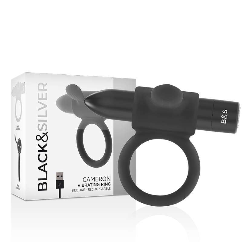 BLACK&SILVER - BAGUE RECHARGEABLE CAMERON NOIR - Jouez Plaisir