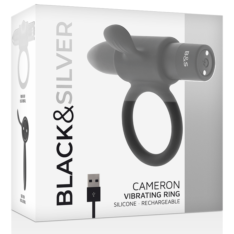 BLACK&SILVER - BAGUE RECHARGEABLE CAMERON NOIR - Jouez Plaisir