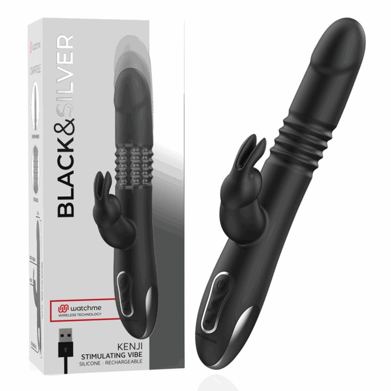 BLACK&SILVER - KENJI STIMULANT VIBE COMPATIBLE AVEC LA TECHNOLOGIE SANS FIL WATCHME - Jouez Plaisir