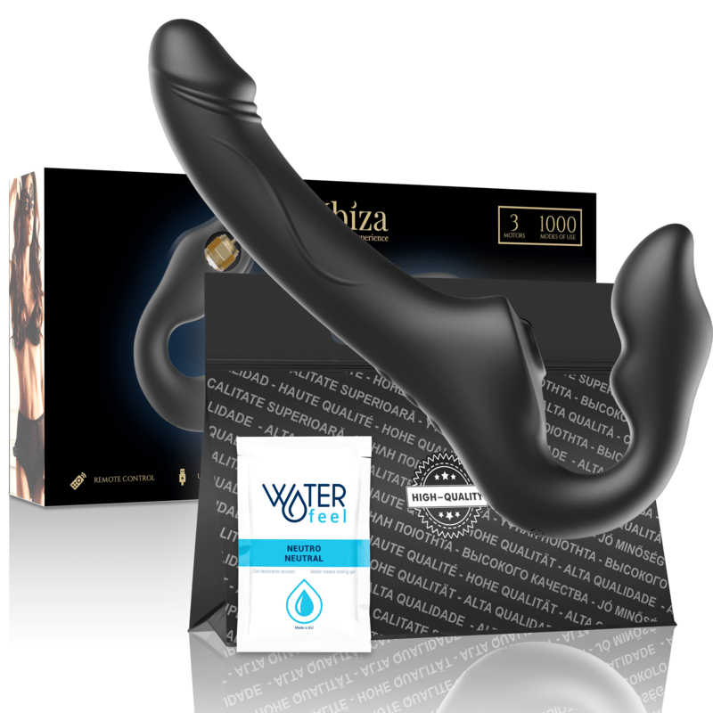 IBIZA - VIBRATEUR SANS SANGLE TÉLÉCOMMANDE 3 MOTEURS 1000 COMBINAISONS. - Jouez Plaisir