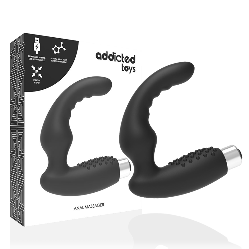 ADDICTED TOYS - WIEDERAUFLADBARER PROSTATA-VIBRATOR MODELL 2 - SCHWARZ