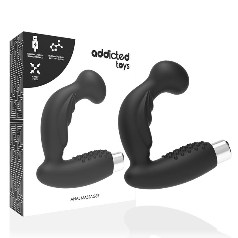 ADDICTED TOYS - WIEDERAUFLADBARER PROSTATA-VIBRATOR MODELL 3 - SCHWARZ