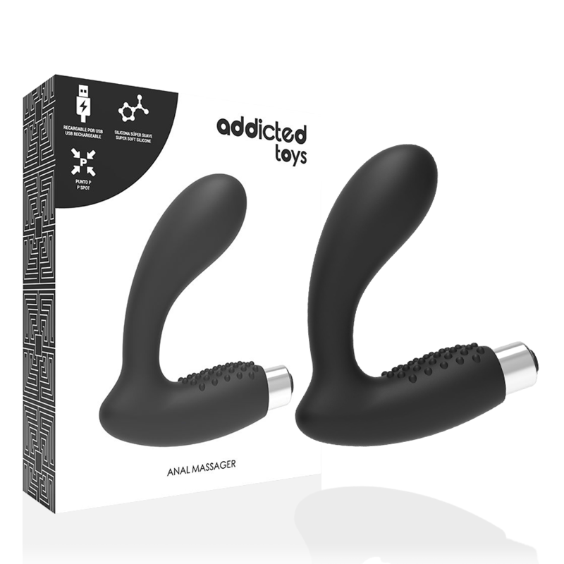 ADDICTED TOYS - WIEDERAUFLADBARER PROSTATA-VIBRATOR MODELL 5 - SCHWARZ