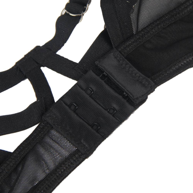 SUBBLIME - ZWEITEILIGES SET AUS TRANSPARENTEM BH UND BÄNDERN S/M
