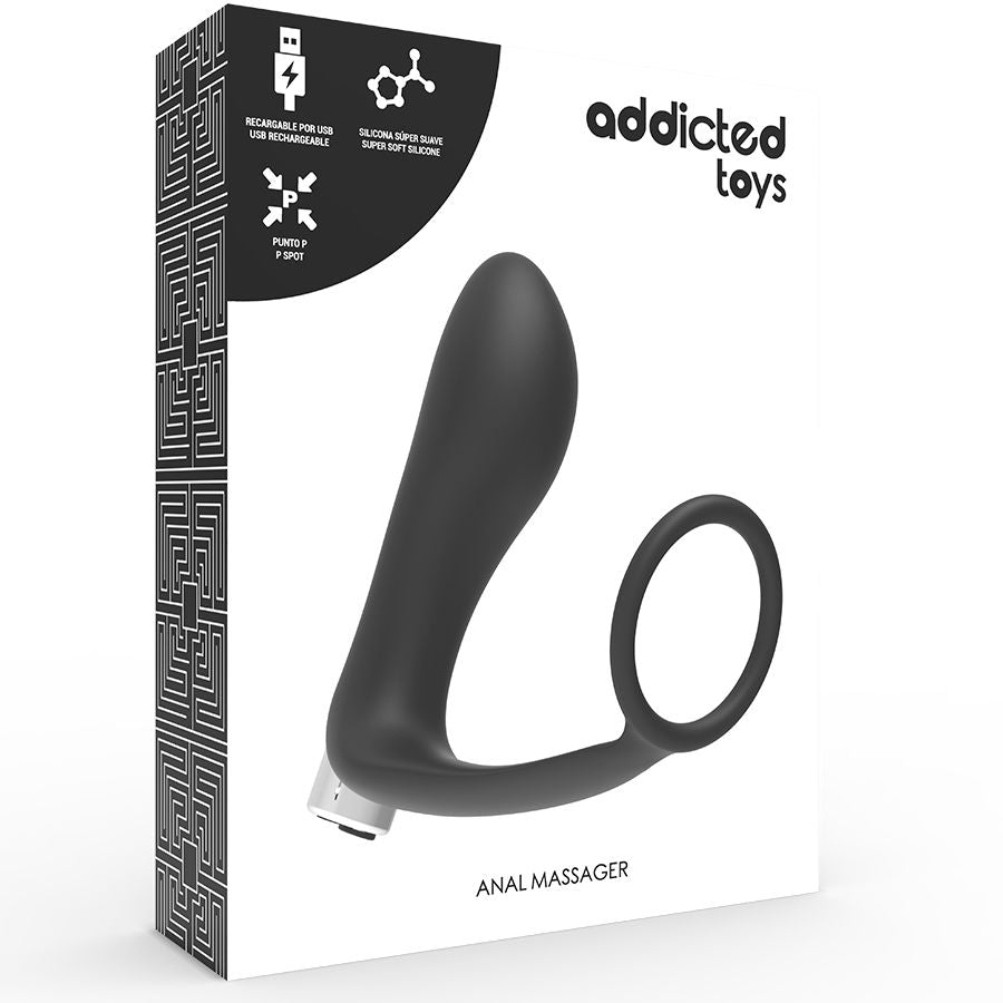 ADDICTED TOYS - WIEDERAUFLADBARER PROSTATA-VIBRATOR MODELL 1 - SCHWARZ
