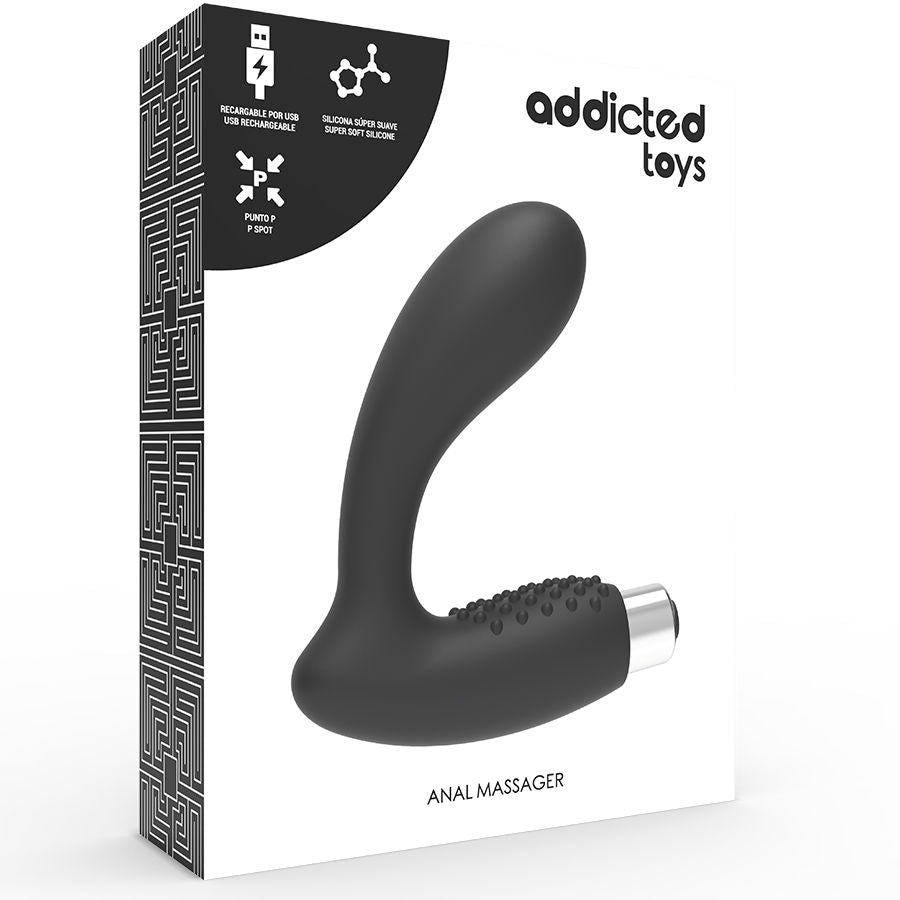 ADDICTED TOYS - WIEDERAUFLADBARER PROSTATA-VIBRATOR MODELL 5 - SCHWARZ