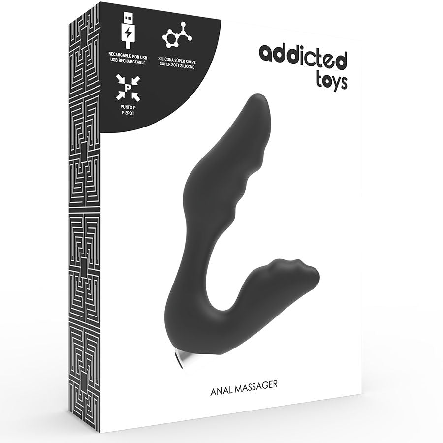 ADDICTED TOYS - WIEDERAUFLADBARER PROSTATA-VIBRATOR MODELL 6 - SCHWARZ