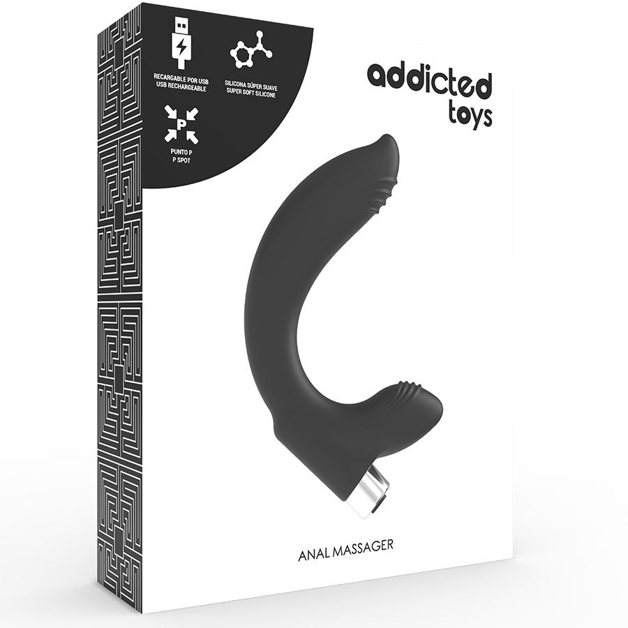 ADDICTED TOYS - WIEDERAUFLADBARER PROSTATA-VIBRATOR MODELL 7 - SCHWARZ