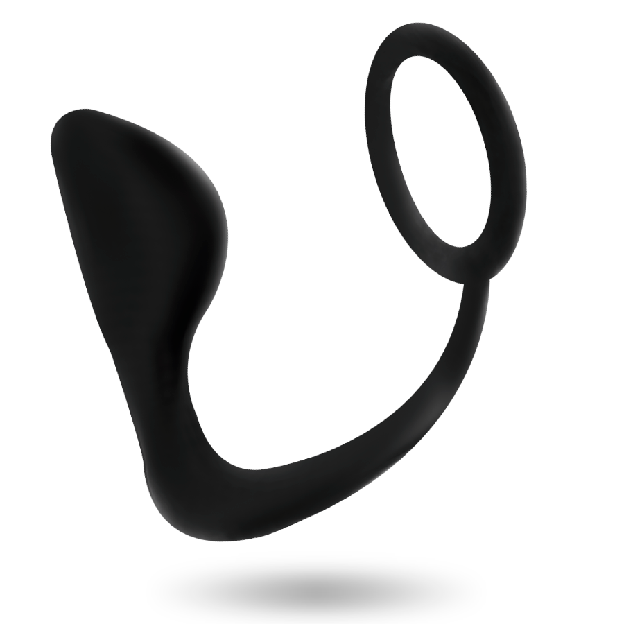 ADDICTED TOYS - ANALPLUG MIT SCHWARZEM COCKRING