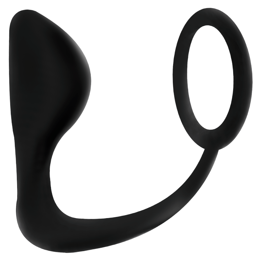 ADDICTED TOYS - ANALPLUG MIT SCHWARZEM COCKRING