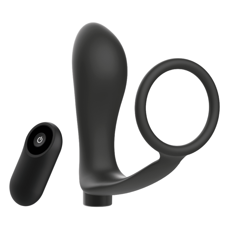 ADDICTED TOYS - COCKRING MIT FERNBEDIENUNG, WIEDERAUFLADBARER SCHWARZER ANALSTECKER