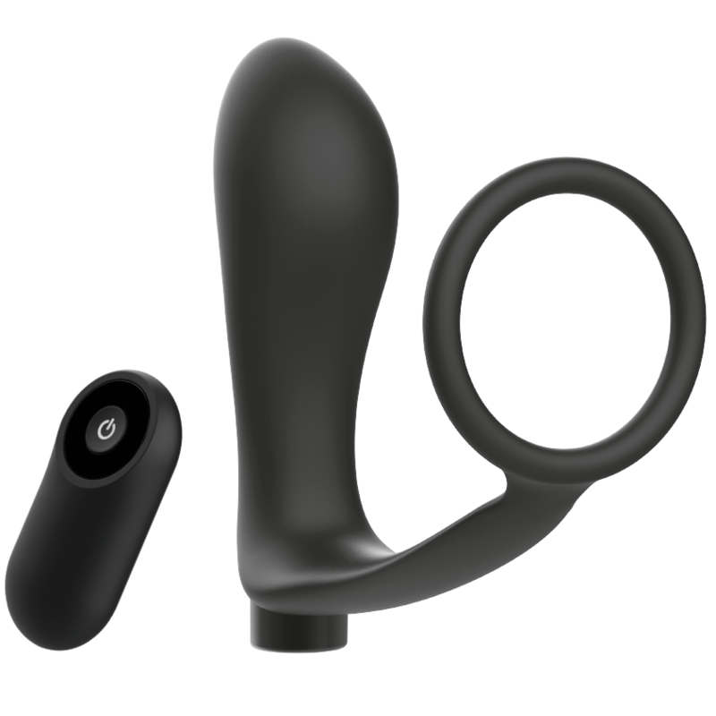 ADDICTED TOYS - COCKRING MIT FERNBEDIENUNG, WIEDERAUFLADBARER SCHWARZER ANALSTECKER