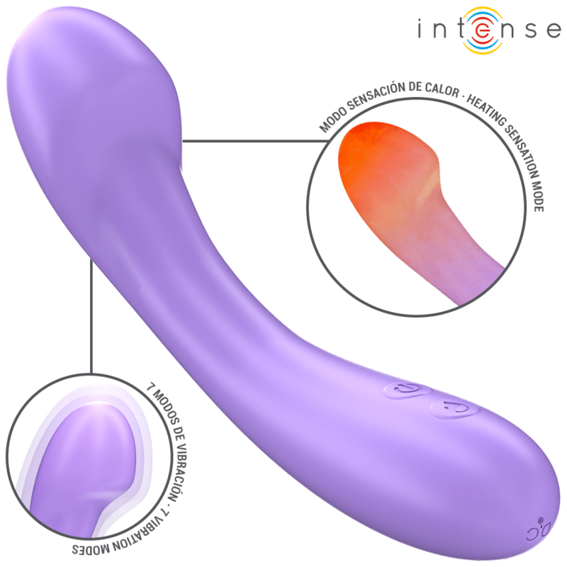 INTENSE - BECKY VIBRATEUR 19 CM CHAUFFANT 7 VIBRATIONS VIOLET - Jouez Plaisir