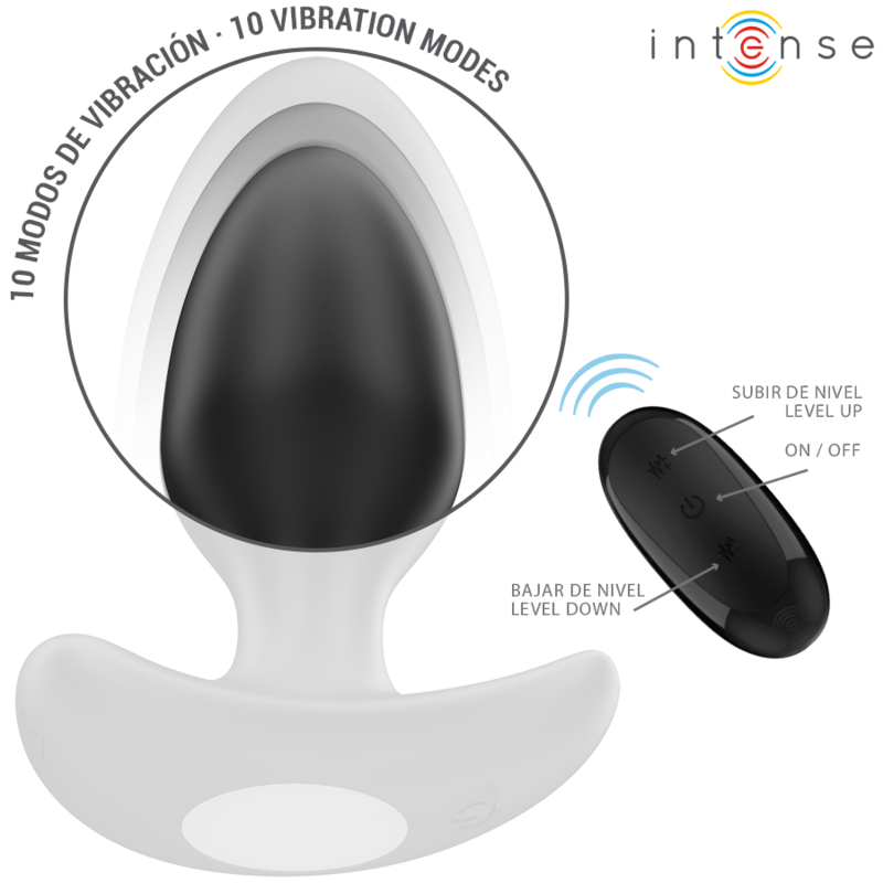 INTENSE - JOEY ANAL PLUG 10 VIBRATIONS NOIR TÉLÉCOMMANDE - Jouez Plaisir
