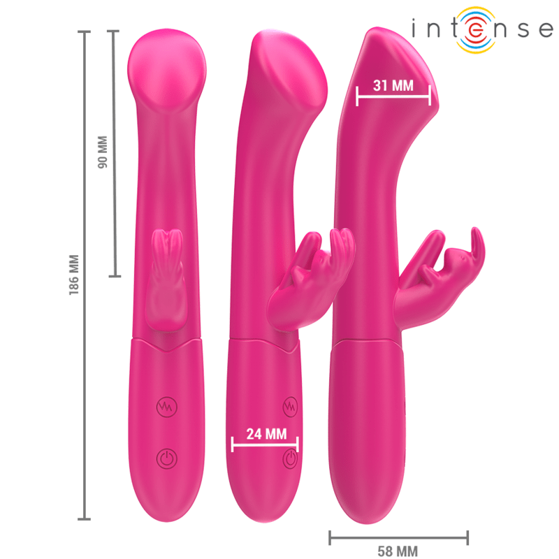 INTENSE - JULIETA VIBRATEUR RABBIT 18,6 CM 10 VIBRATIONS ROSE - Jouez Plaisir