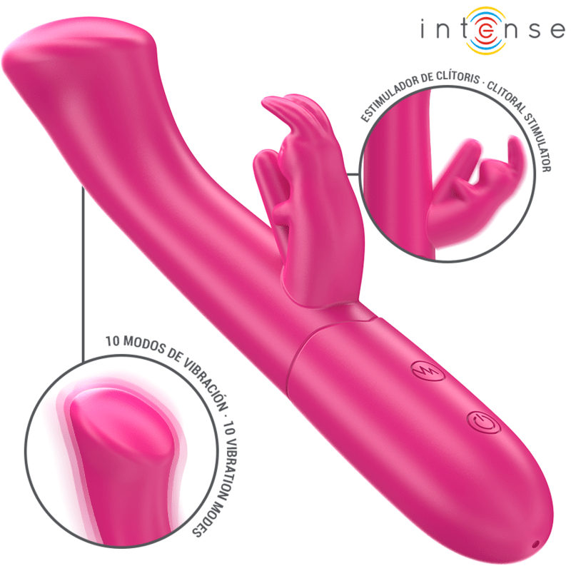 INTENSE - JULIETA VIBRATEUR RABBIT 18,6 CM 10 VIBRATIONS ROSE - Jouez Plaisir