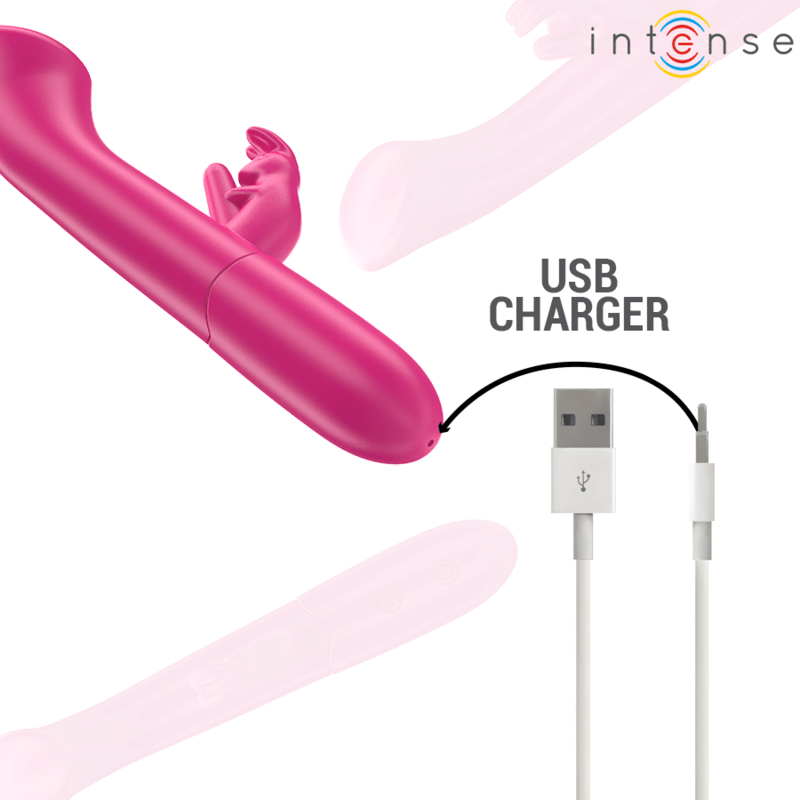 INTENSE - JULIETA VIBRATEUR RABBIT 18,6 CM 10 VIBRATIONS ROSE - Jouez Plaisir